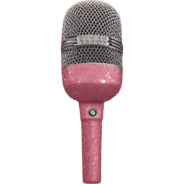 pink glittery microphone  emoji
