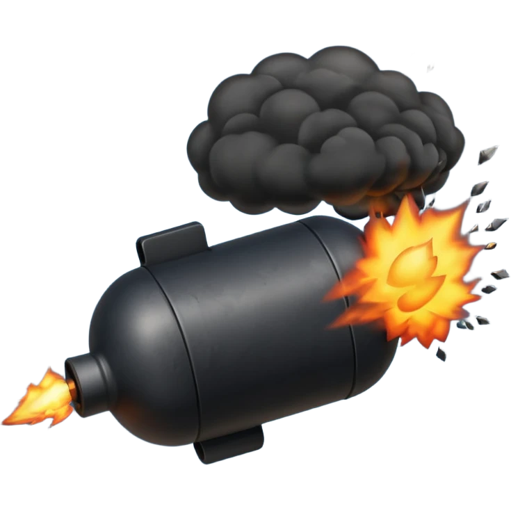 small bomb with black smoke emoji