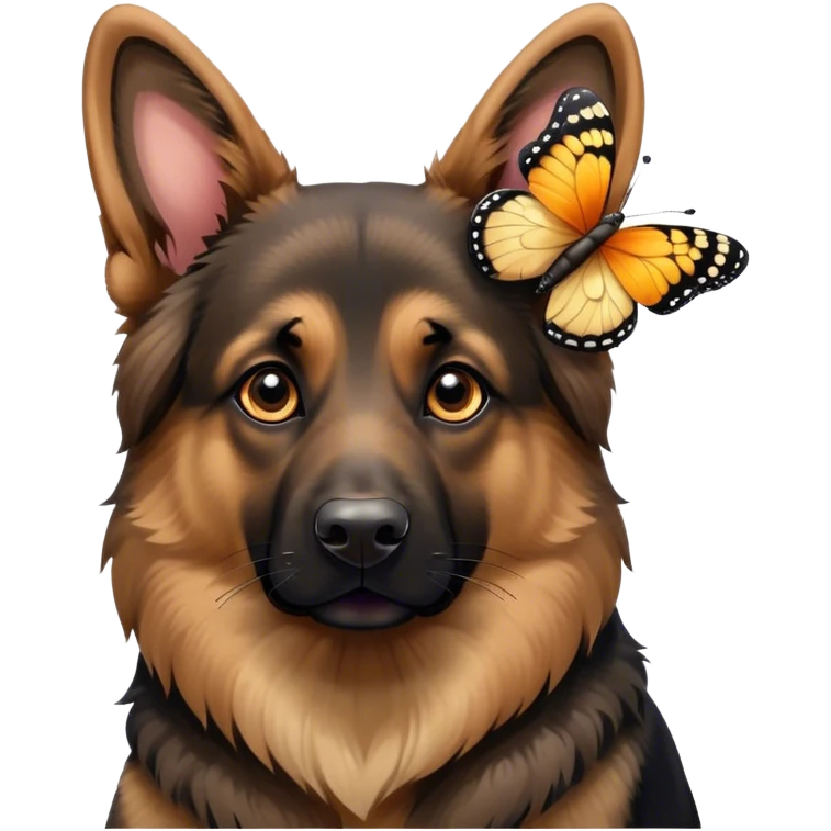 German Shepherd butterfly emoji