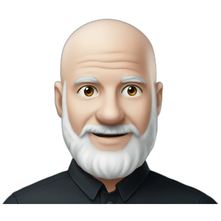 smiling bald man in black shirt emoji