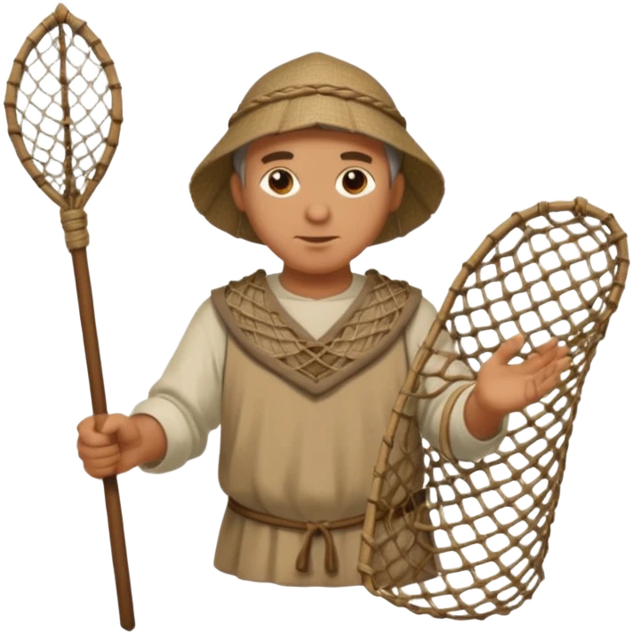 fisher with net in Medieval Villagers emoji
