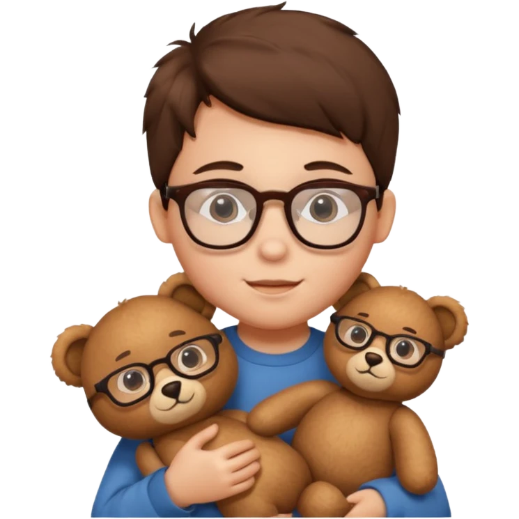kid wearing glass with teddy bear  emoji