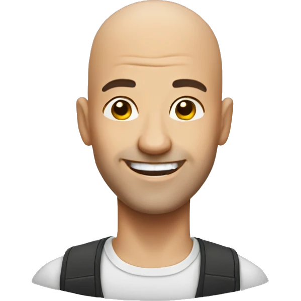 Bald man, happy emoji