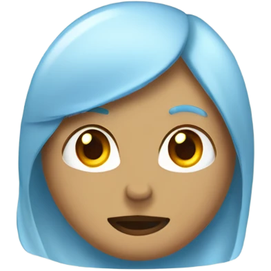 Haz un corazón celeste claro con un lazo beige emoji