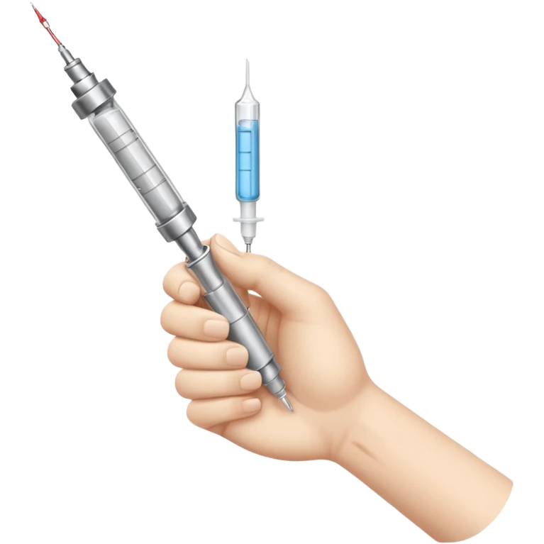 Syringe in closed fist emoji