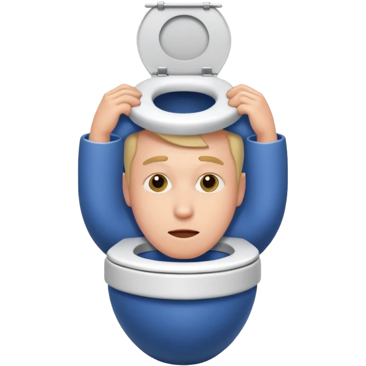 A man sticking his head out of a toilet emoji