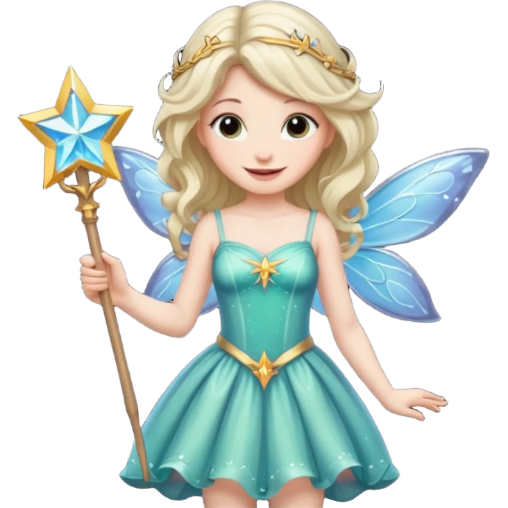 beautiful-haired fairy with a wand emoji