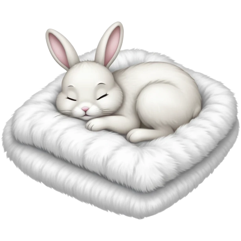 Easter bunny sleeping in bed emoji