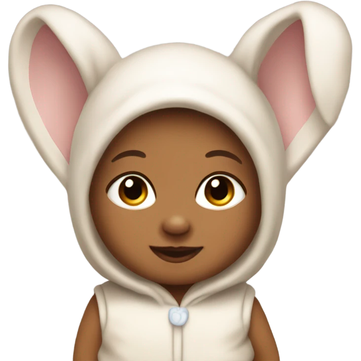 Tan skin new born baby bunny costume  emoji