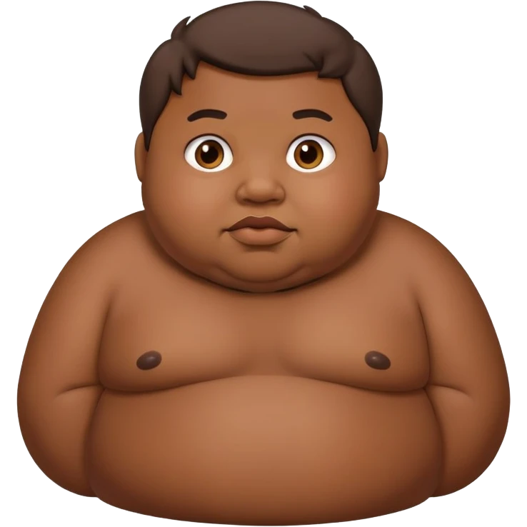 extremely fat dark tan skin boy emoji