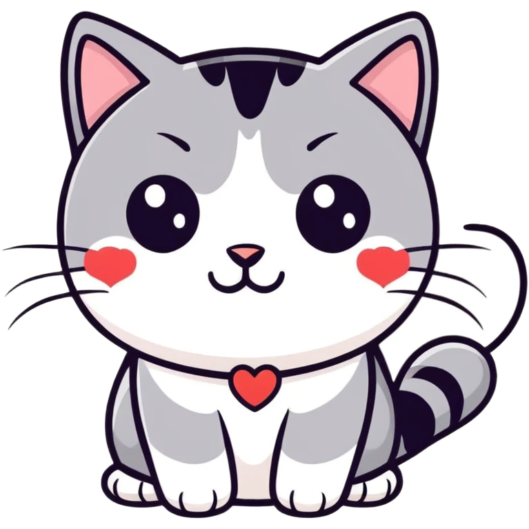 Black and white cat with heart eyes emoji