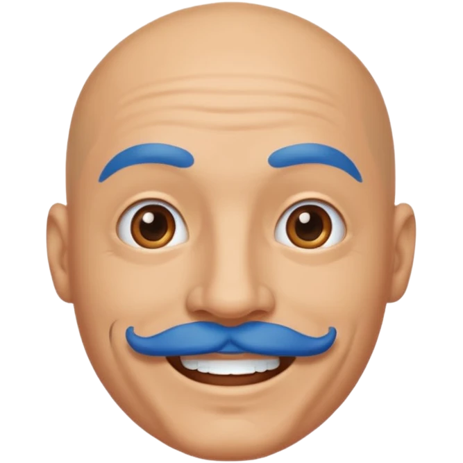 bald man with blue mustache emoji
