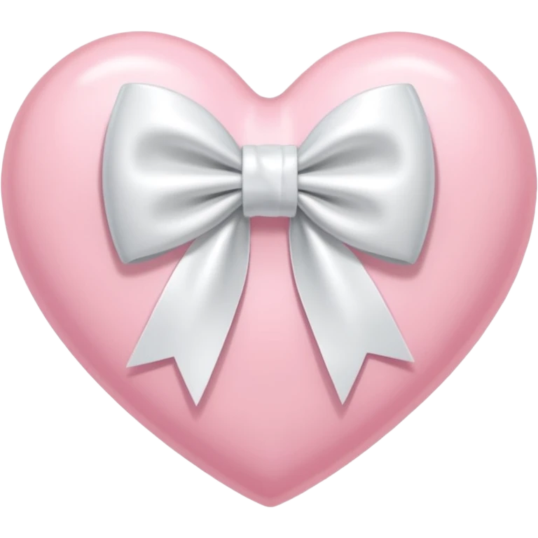 Light pink heart with white ribbon bow emoji
