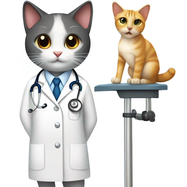 cat as a veterinarian emoji