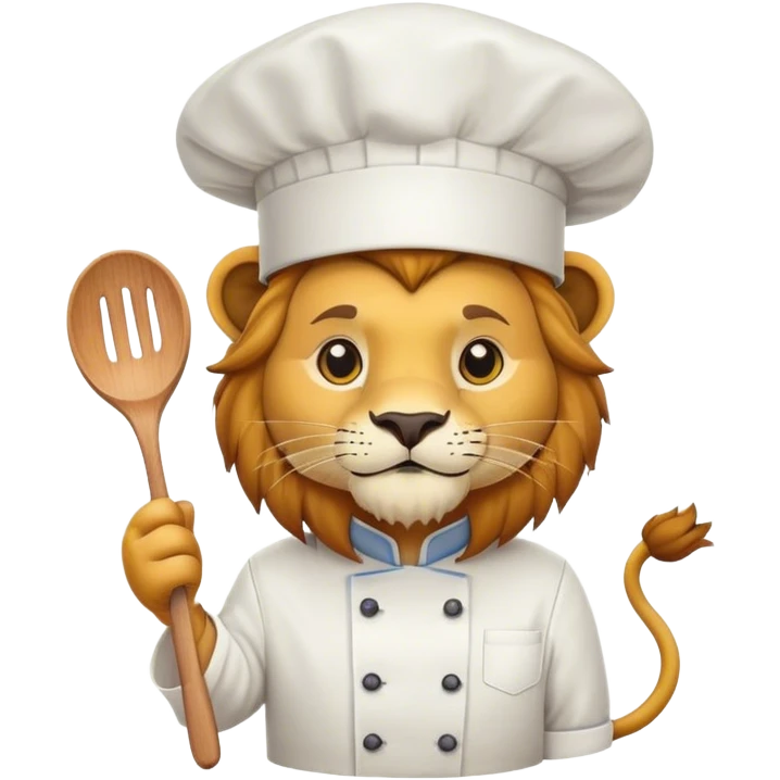 Lion wearing chef hat emoji