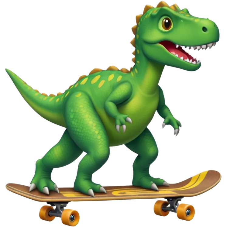 Dinosaur on a skateboard emoji