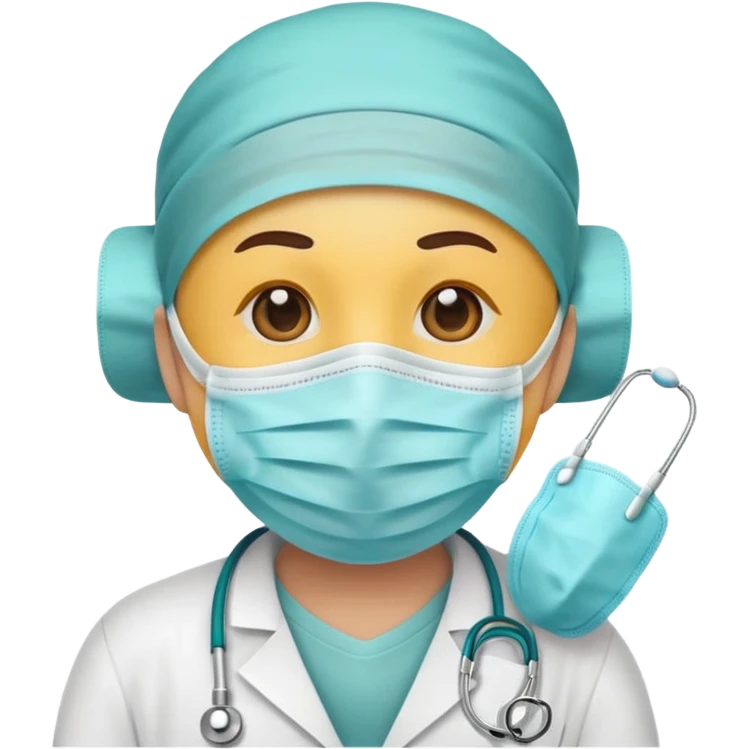 cartoon sticker of an emoji with medical mask, colorful and cheerful, no text, suitable for WhatsApp and Instagram emoji