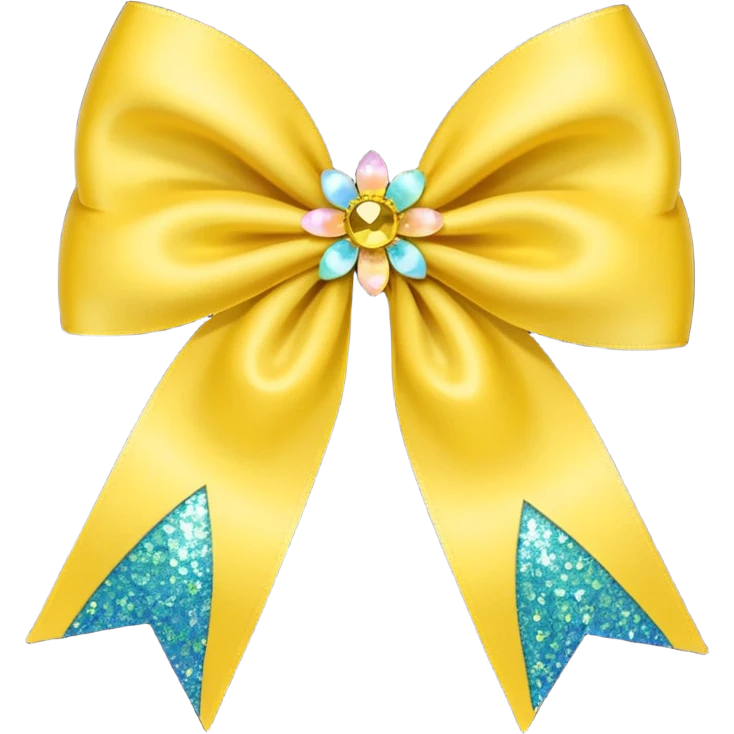 yellow flower bow with glitter emoji