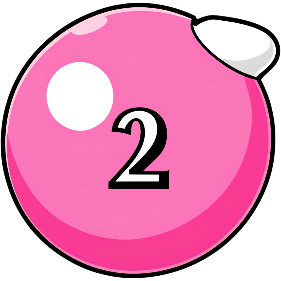 pink billiard ball with the number 23 inside a white circle emoji