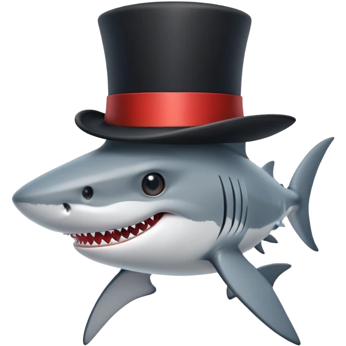 shark wearing a top hat emoji
