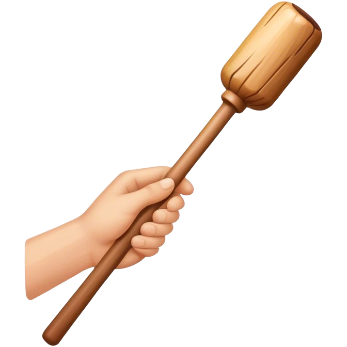 Hand holding Woodstick emoji