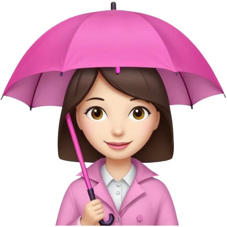Girl with pink umbrella emoji