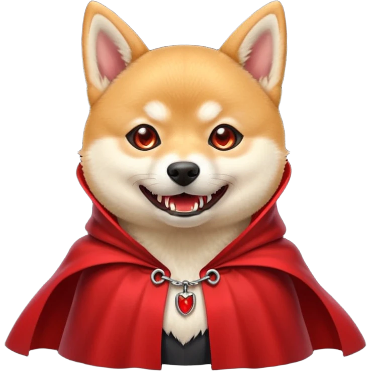 Shiba Vampire Dog in red collar cloak emoji