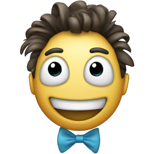 Smiley face swearing a bow on the side top of head emoji