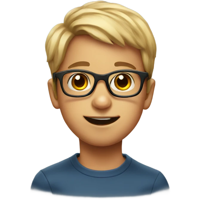 boy with glasses portrait emoji
