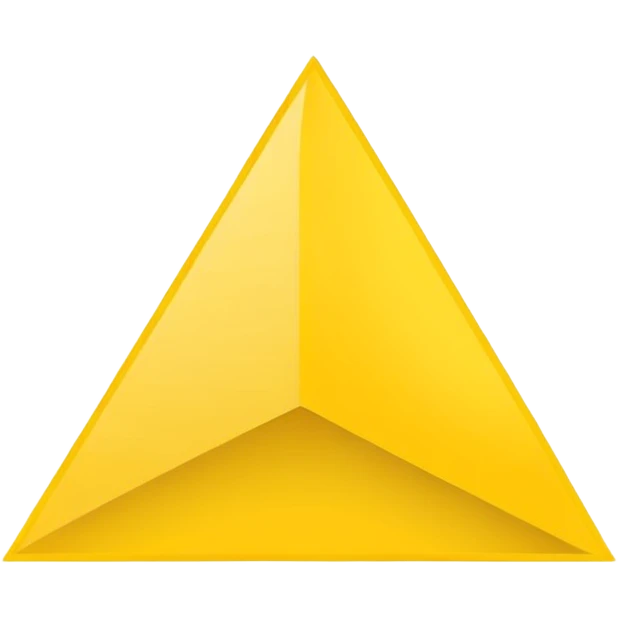 Emoji-style triangular flag, bright yellow, flat design, no folds or shading, simple and clean, minimalistic, centered on plain white or transparent background, high resolution emoji