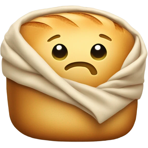 Loaf of bread that’s alive wrapped in a blanket emoji