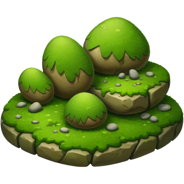 A patch of bright moss covering smooth forest stones.









































 emoji