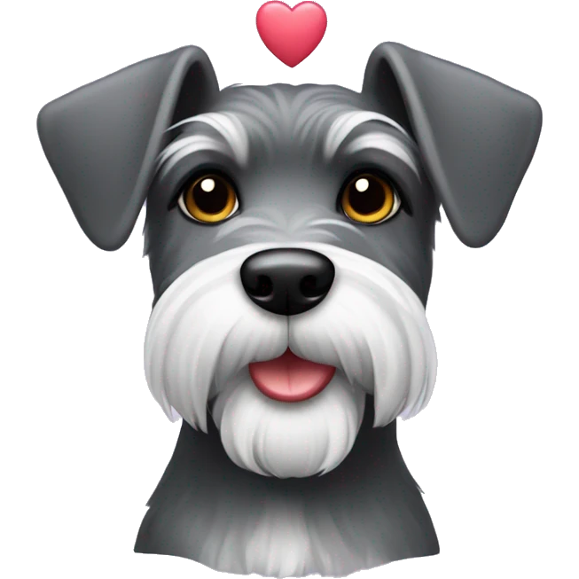 Schnauzer with hearts emoji