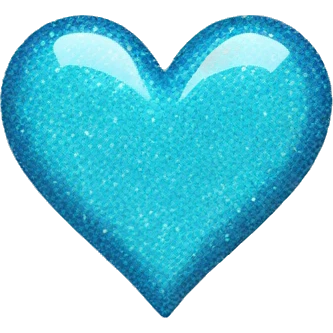 Glitter light blue heart emoji