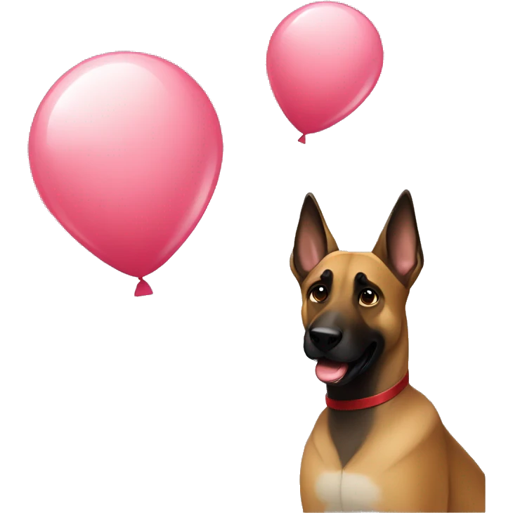 malinois with baloon emoji