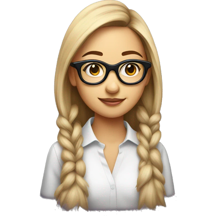 Pretty Girl with glasses on top of ostrich emoji