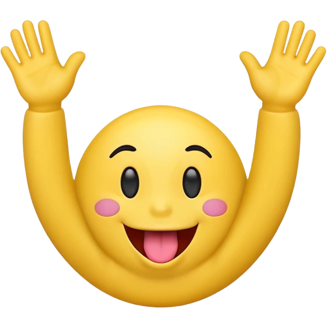 a emoticon with the tongue out, holding up both hands in a shape of an L emoji