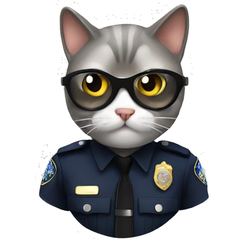 Cat fun police emoji