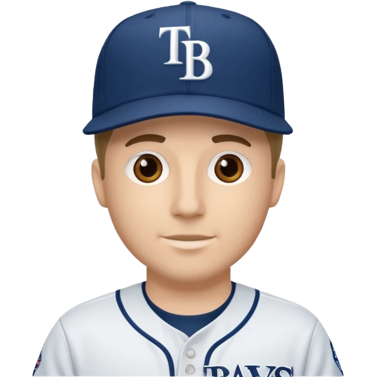 White guy wearing a tampa bay rays hat emoji