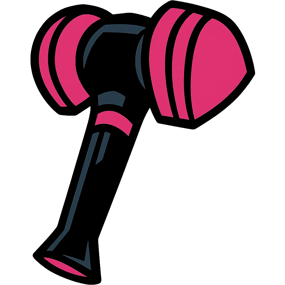 BLACKPINK-inspired gothic lightstick, no hearts, black and pink, bold and expressive, vibrant toon style emoji