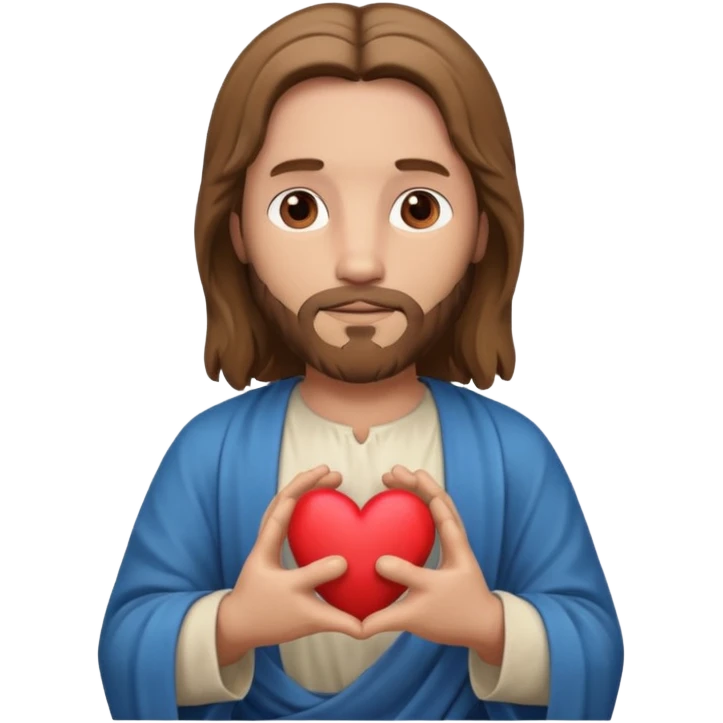 Jésus avec un cœur dans ses mains emoji