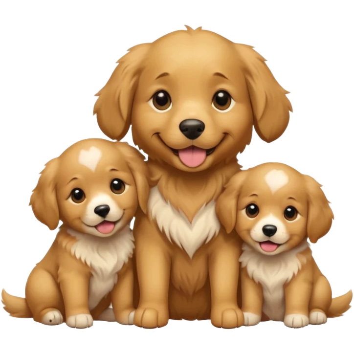 dog with its puppies emoji