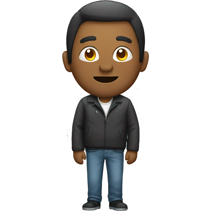 man with mobile emoji