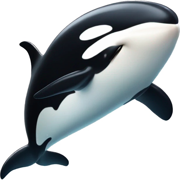 Orca whale face super surprised and excited very expressive cute emoji