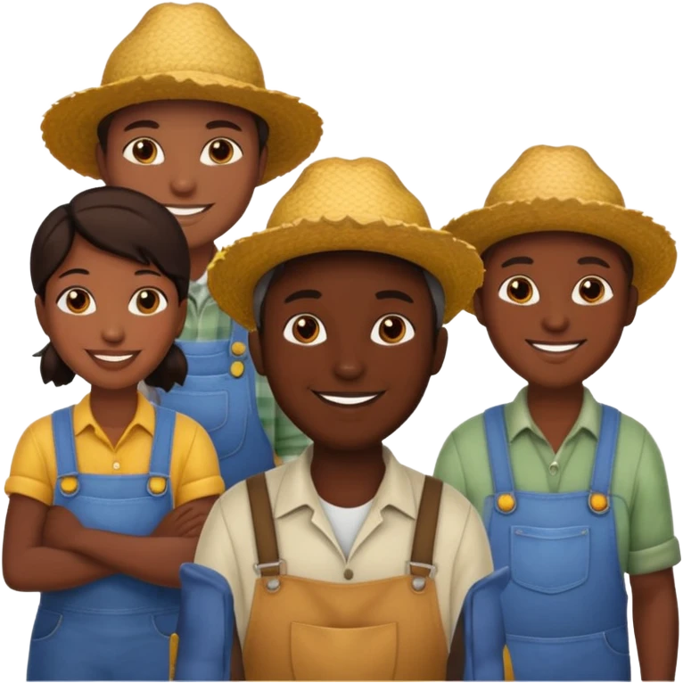 farmer group , dark skin emoji
