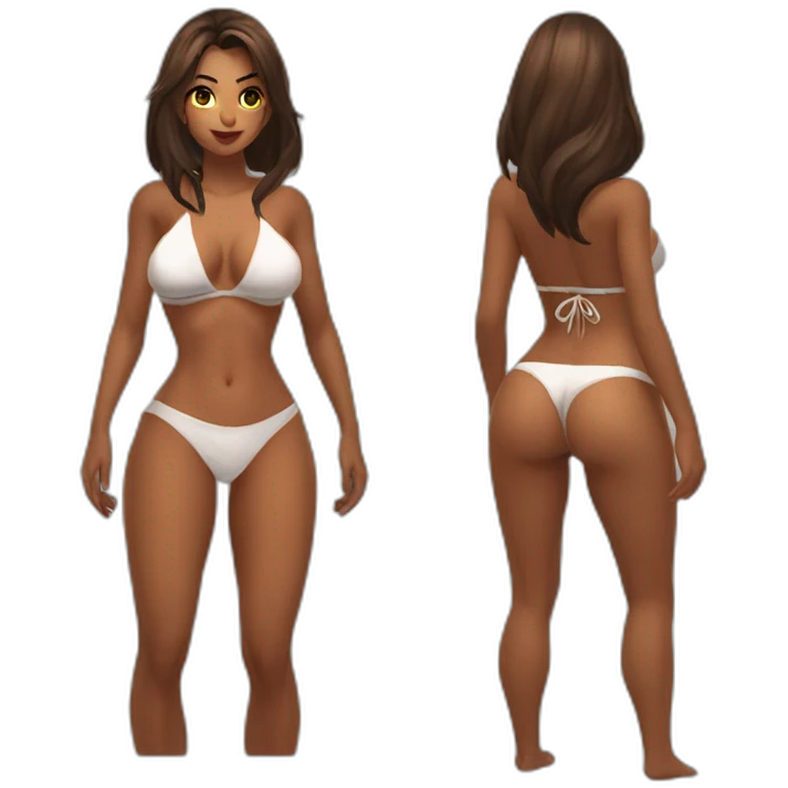 Nidalee posing legs and ass in bikini sfw emoji