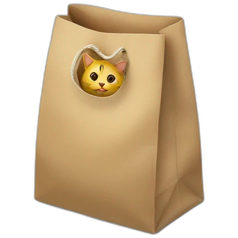 Cat jumps into bag emoji