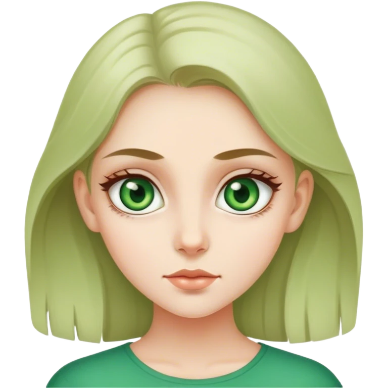 Girl with big beautiful green eyes emoji