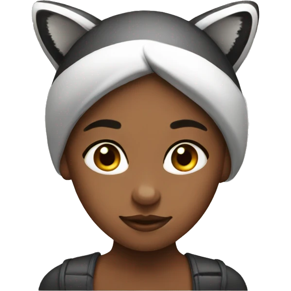 girl with a raccoon on her head emoji