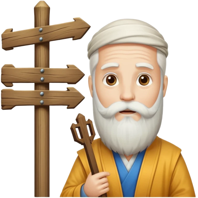 god in front of a signpost emoji